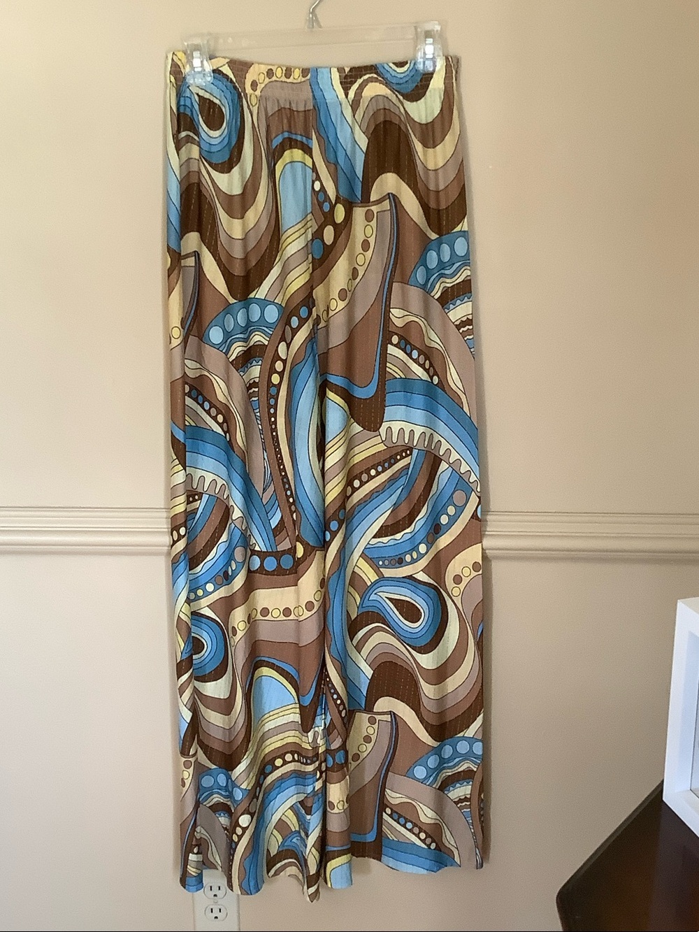Tara Grinna Women’s Blue and Brown Patterned Swim Coverup Pants